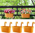 3 Pack Metal Railing Planters, 10.5" Oval Hanging Flower Pots by MeltsetM