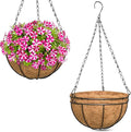 ZeeDix 3 Pack 10 Inch Metal Round Hanging Planter Basket by ZeeDix