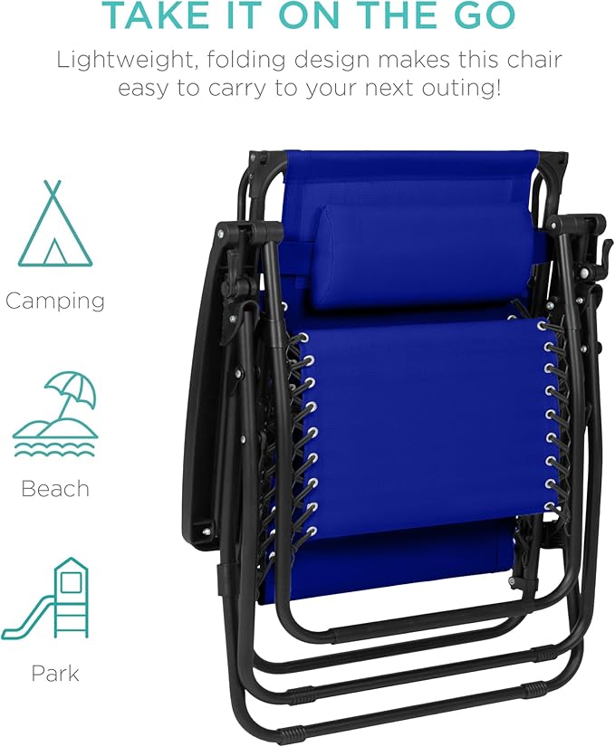 Best Choice Products 30” Wide Folding Zero Gravity Outdoor Recliner Patio - Image 9