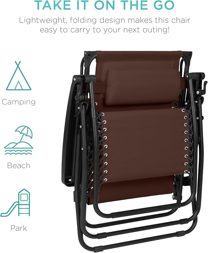 Best Choice Products 30” Wide Folding Zero Gravity Outdoor Recliner Patio - Image 9