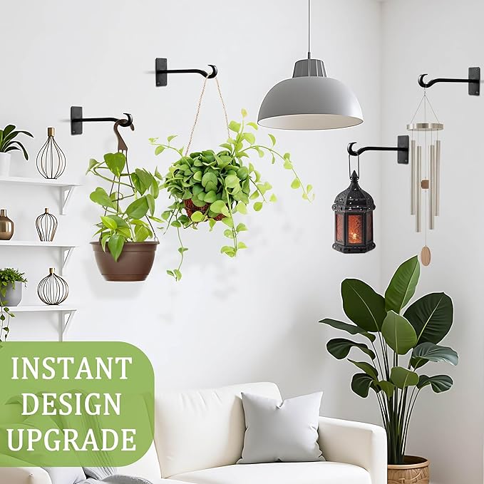 Qiang Ni Bird Feeder Hanger: 8-Inch Wall-Mounted Plant Bracket Outdoor - Image 4