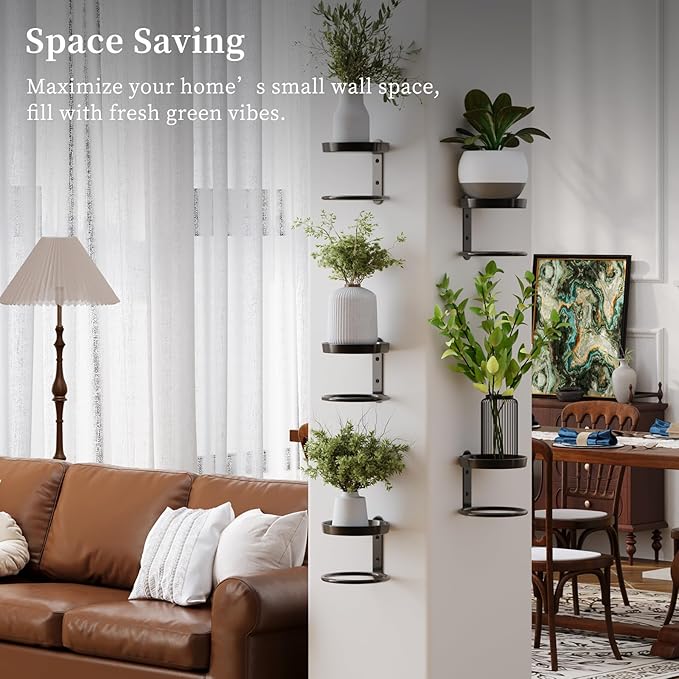 Metal Wall Planters Mid Century Modern Floating Shelves - Image 4