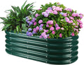 17" Tall Outdoor Garden Raised Garden Bed Kits, 4ft X 2ft Oval, 0.8MM Thick by YSEJOMP
