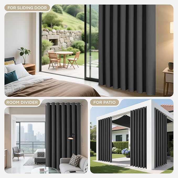 Joydeco Blackout Patio Sliding Door Curtains 72 Inches Long, Grommet Privacy - Image 8