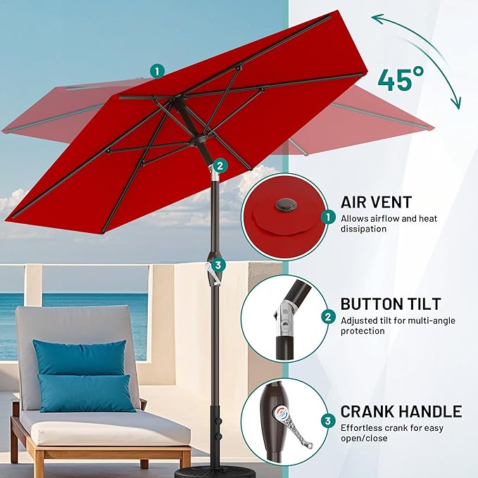 AreShark 7.5FT Patio Umbrella Table Market Umbrella - Image 5