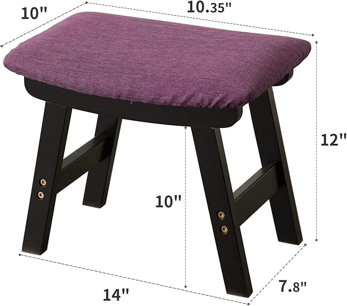 Foot Stool, Bamboo Small Sofa Foot Rest Under Desk, Extra Seating - Image 2
