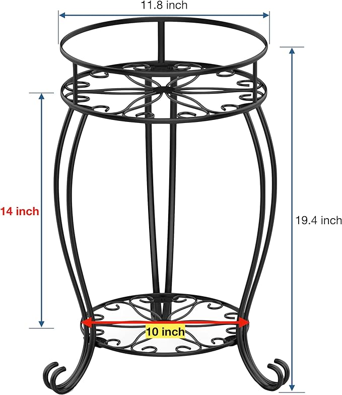 FaithLand 2 Pack Plant Stands, Heavy Duty Metal Planter Holder Indoor Outdoor - Image 7