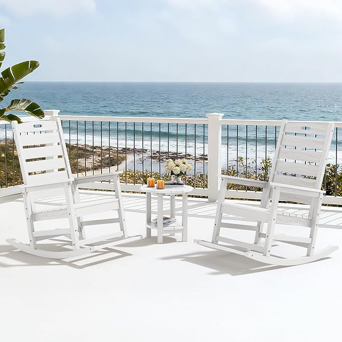 SERWALL Outdoor Rocking Chair Set of 2, Oversized Rocking Chair - Image 10