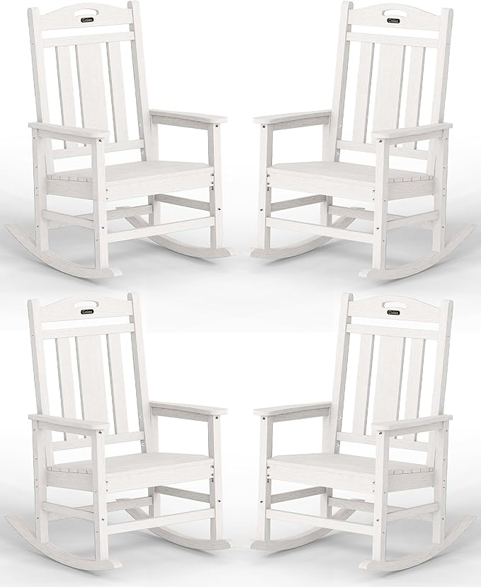Ciokea Oversized Outdoor Rocking Chairs Set of 4, 380lbs Heavy-Duty Large Patio by CIOKEA