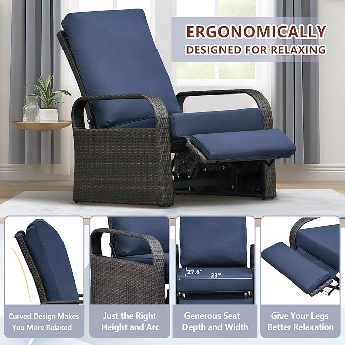 Art to Real Outdoor Wicker Recliner Chair - Image 6