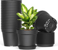20 Pack 6 Inch Plant Pots with Drainage and Saucers, Stackable Nursery Planters by SwinDuck