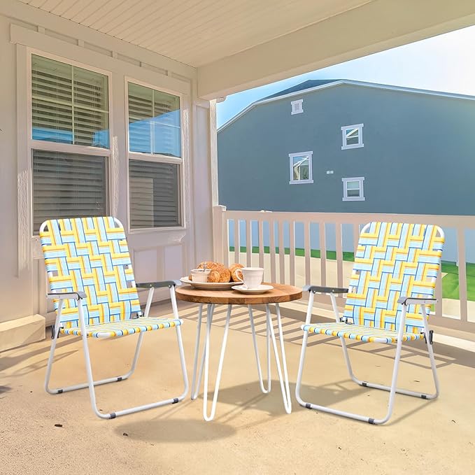 VINGLI Patio Lawn Webbed Folding Chairs Outdoor Beach Portable Camping Chair - Image 6