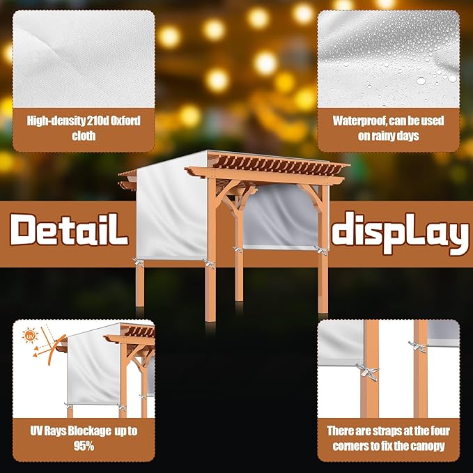 Universal Pergola Replacement Canopy Outdoor Canopy Shade Cover Waterproof - Image 3