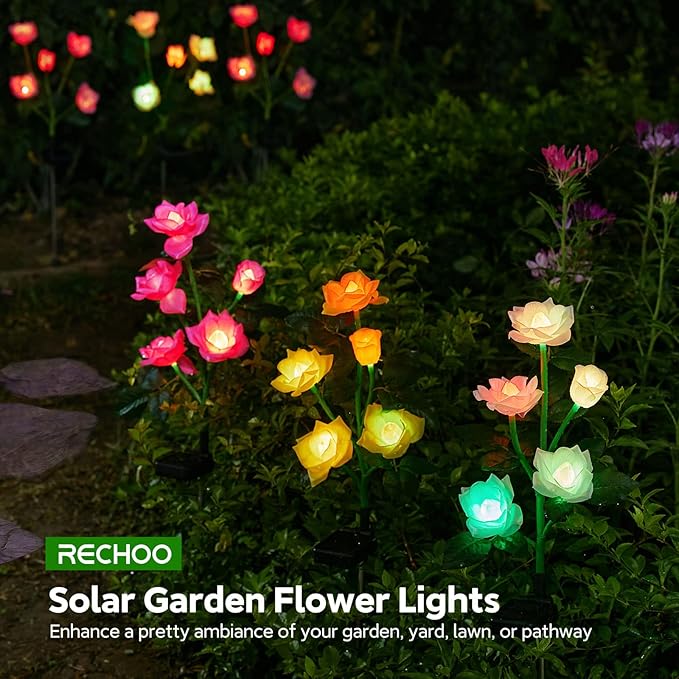 Solar Garden Lights, 6 Pack Upgraded Garden Decor LED Lights - Image 7