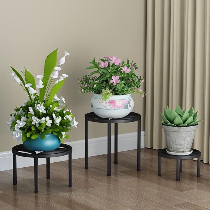 Zhongma Set of 3 Fully Assembled Metal Plant Stand by Zhongma