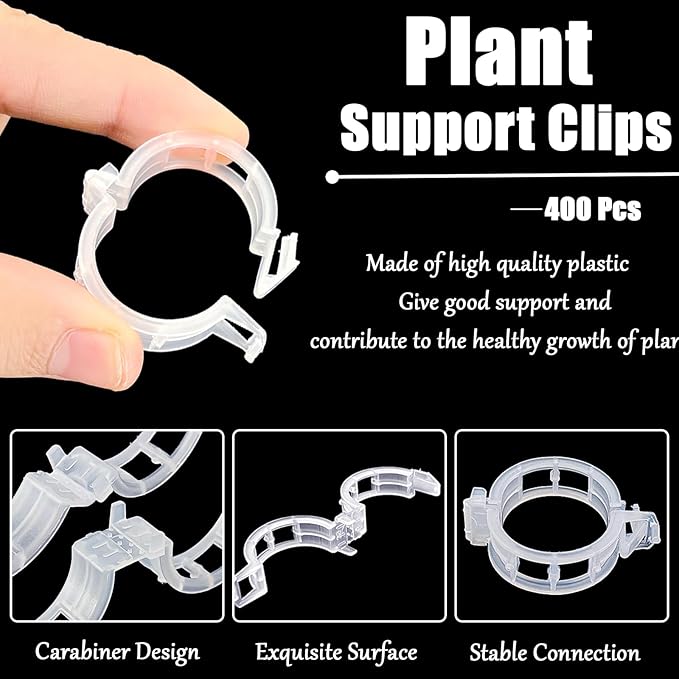 Anyumocz 400Pcs Plant Support Garden Clips, Plastic Grape Tomato Support Clip - Image 3