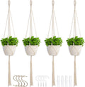 Macrame Plant Hangers Indoor Macrame, 4 Pack Hanging Planter Holder by petonfun