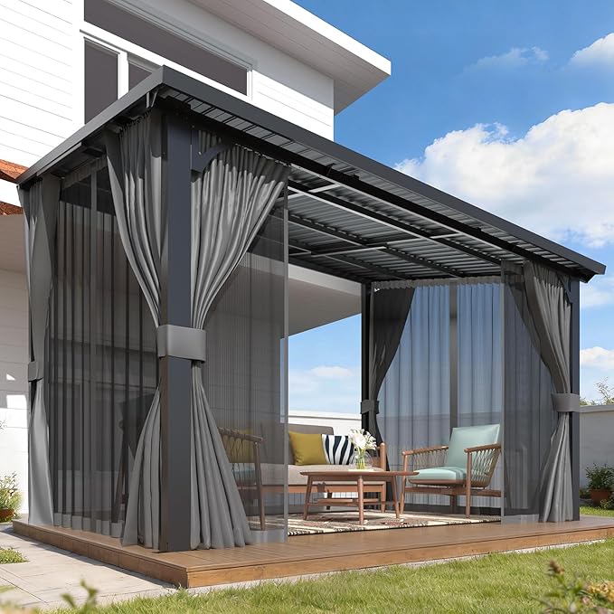 AECOJOY 12'x8' Outdoor Hardtop Gazebo Pergola by AECOJOY