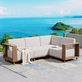 L Shaped Patio Furniture, Outdoor Rattan Wicker Sectional Sofa by SUNSHINEVALLEY