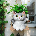 Cat Hanging Planters for Indoor Outdoor Plants, Small Cute Hanging Pots for by Pyoimmne