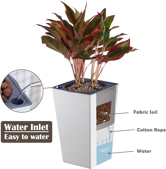 2 Pack Self Watering Planters 10.7" x 6.9" Planter - Image 4