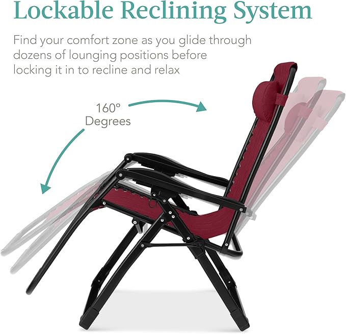 Best Choice Products Oversized Zero Gravity Chair, Folding Outdoor Patio - Image 6