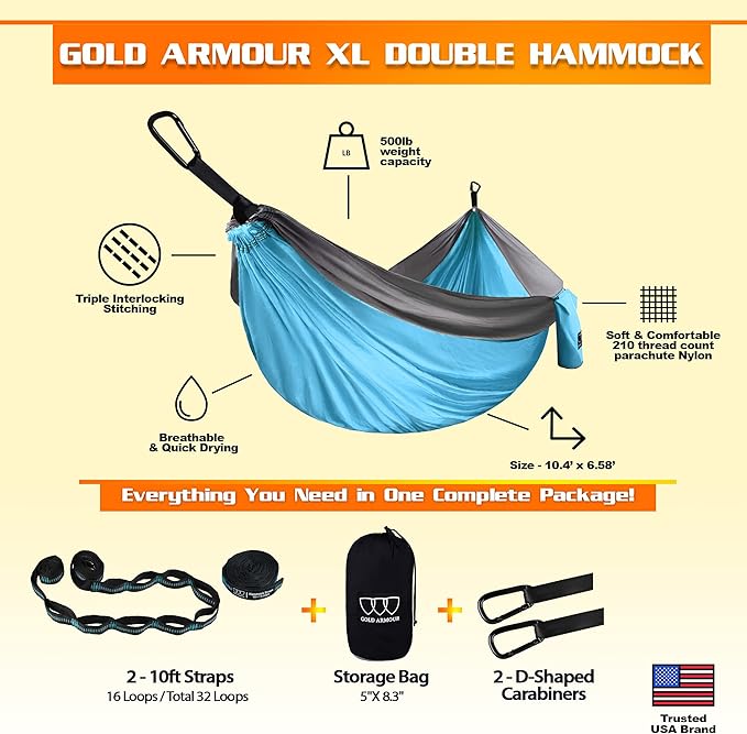 Gold Armour Camping Hammock - Image 2