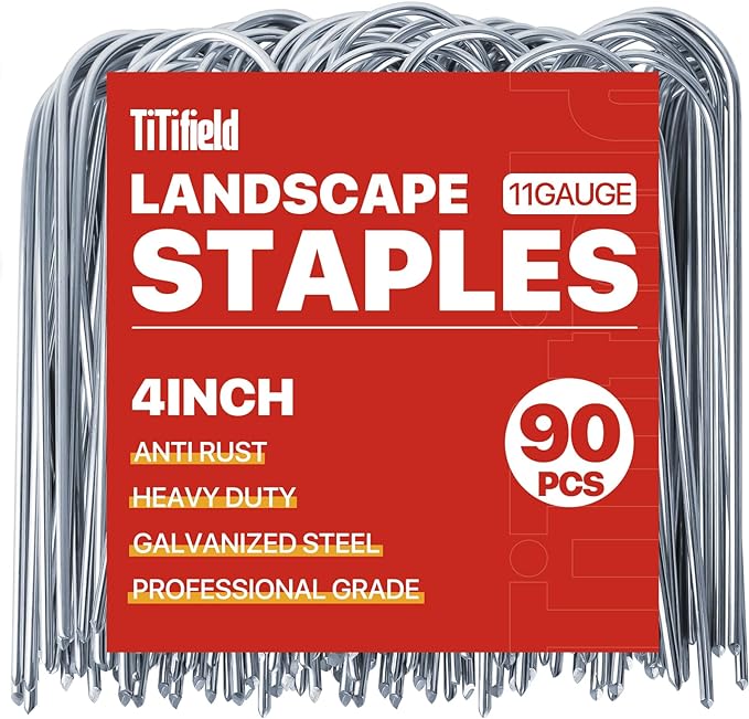 U Shape Garden Stakes 90 Packs 4 Inch 11 Gauge Irrigation Tubing Stakes by TiTifield