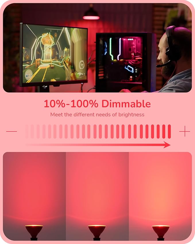 EDISHINE PAR38 Red LED Flood Light Bulbs Outdoor, Dimmable LED Light Bulb - Image 4