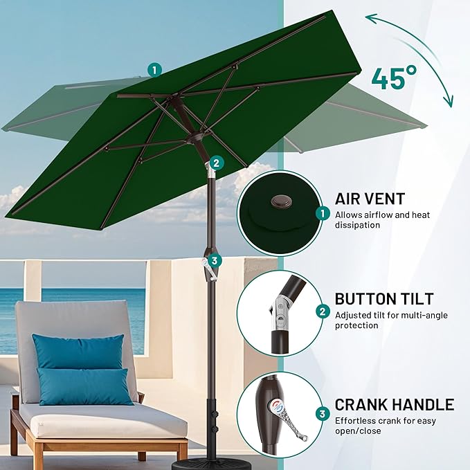 AreShark 7.5FT Patio Umbrella Table Market Umbrella - Image 7