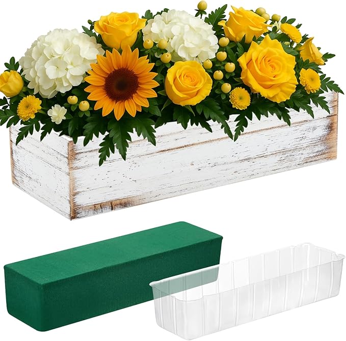 Dandat 1 Set Wood Boxes for Centerpieces 12x4 Inch Rectangle Wooden Planter Box by Dandat