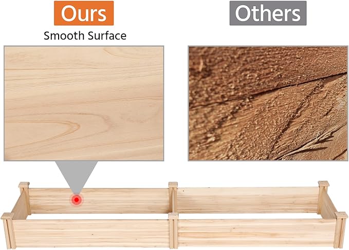 Yaheetech 8×2ft Wooden Horticulture Raised Garden Bed Divisible Elevated - Image 8