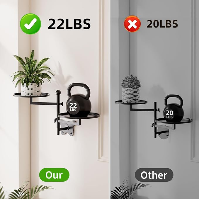 Rotating Window Wall Plant Shelves Indoor Wall Plant Stand Holder 2-Tier Floral - Image 6