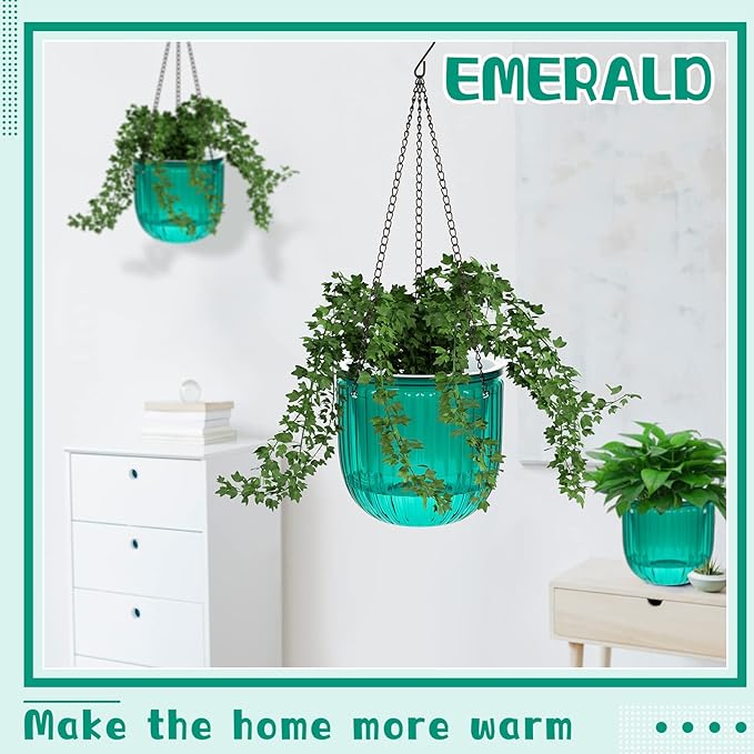 Meanplan 4 Pcs Self Watering Hanging Planter Indoor 6.5 Inch Hanging Baskets - Image 3