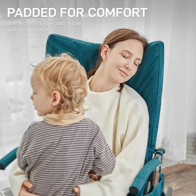EVER ADVANCED Oversized Folding Rocking Camping Chair, Padded Portable Rocker - Image 3