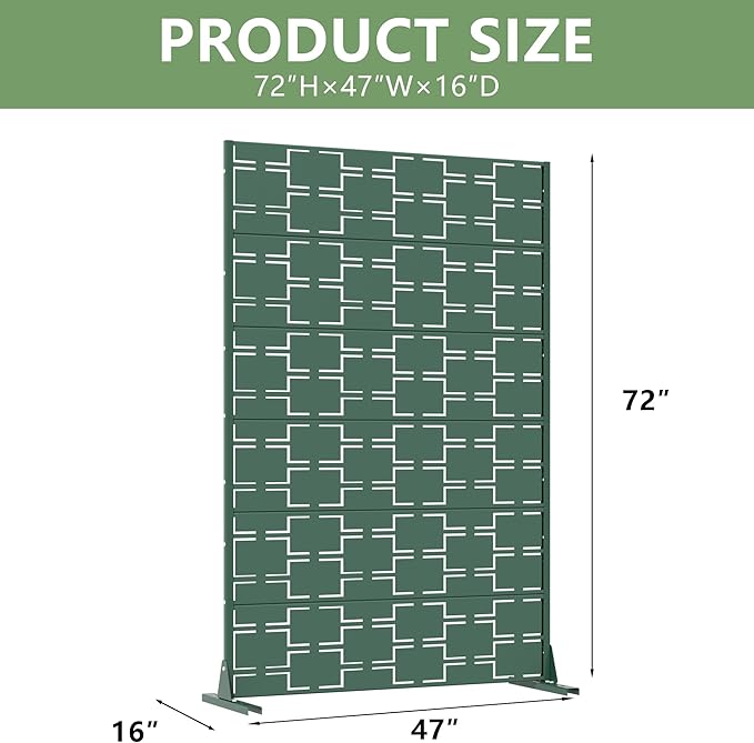 Casaphoria Metal Privacy Screen Outdoor, Drakgreen-Square - Image 4