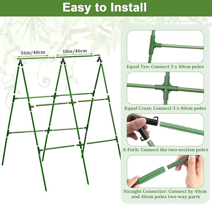 Galvanized Raised Bed with Cucumber Trellis, Garden Arch Trellis Outdoor - Image 5
