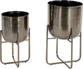 Deco 79 Metal Round Planter by Deco79