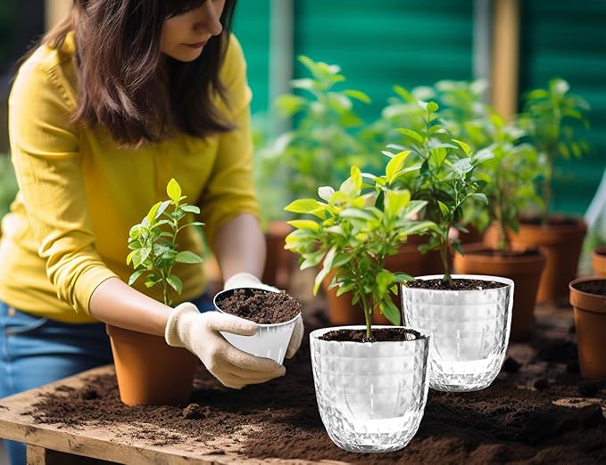 Self Watering Pots for Indoor Plants, Flower Pots, Self Watering Plant Pot-6pcs - Image 6