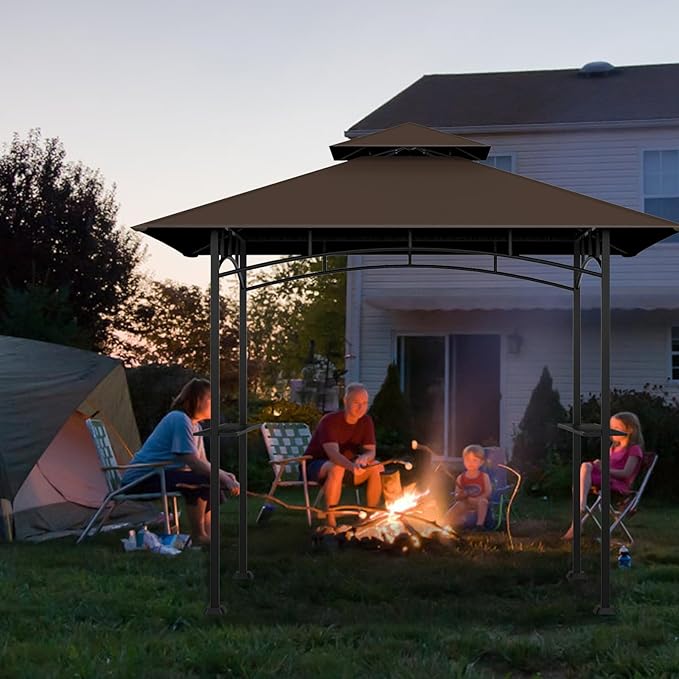Grill Gazebo Replacement Top, 5 * 8 Outdoor BBQ Top Cover, Double Layer BBQ - Image 7
