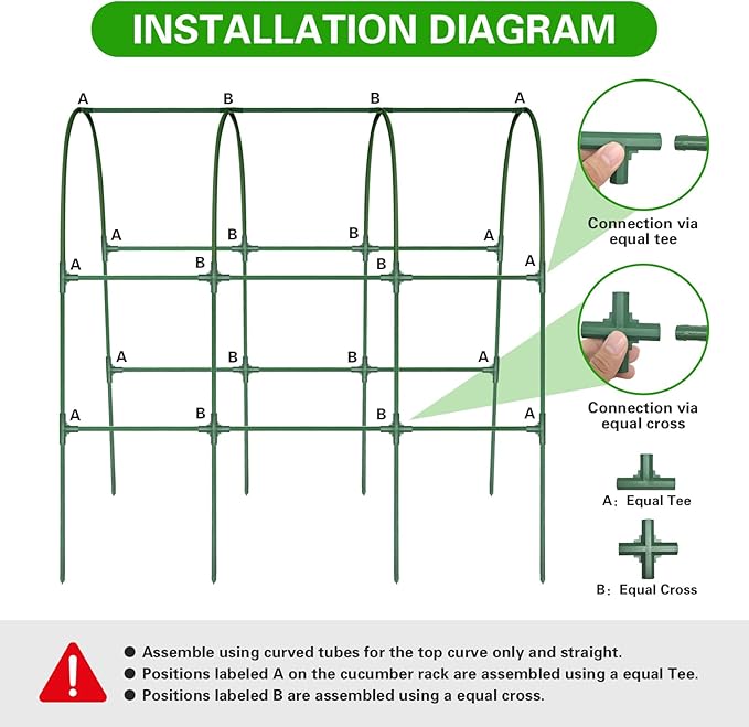 2 Pack Cucumber Trellis for Raised Bed, U-Shape Garden Trellis for Climbing - Image 8