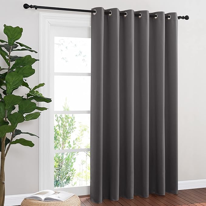 NICETOWN Sliding Door Curtains, Wide Thermal Blackout Patio Door Curtain Panel by NICETOWN