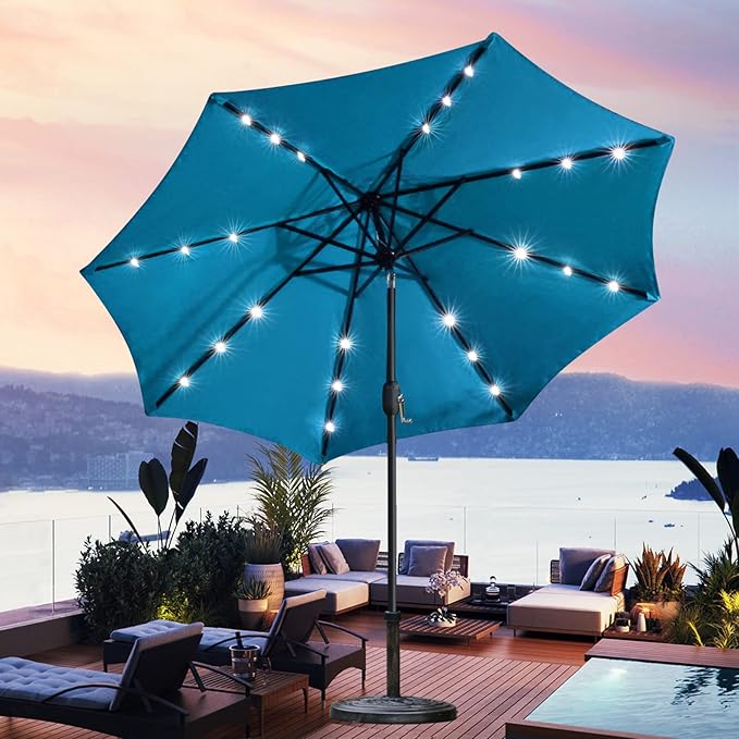Sunnyglade 9' Solar LED Lighted Umbrella - Image 6