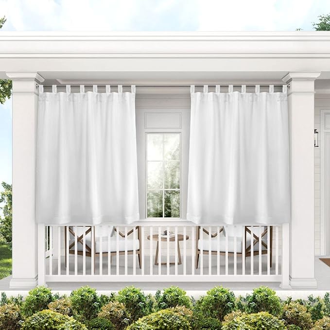 Exclusive Home Cabana Solid Indoor/Outdoor Light Filtering Hook-and-Loop Tab by TownCountryLiving
