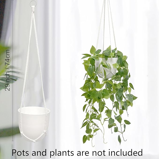 Macrame Plant Hanger 5 Pack Hanging Planters - Image 2