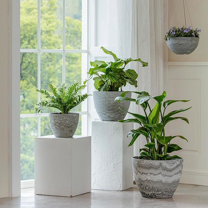 LA JOLIE MUSE Flower Pots Outdoor Garden Planters, Indoor Plant Pots - Image 3