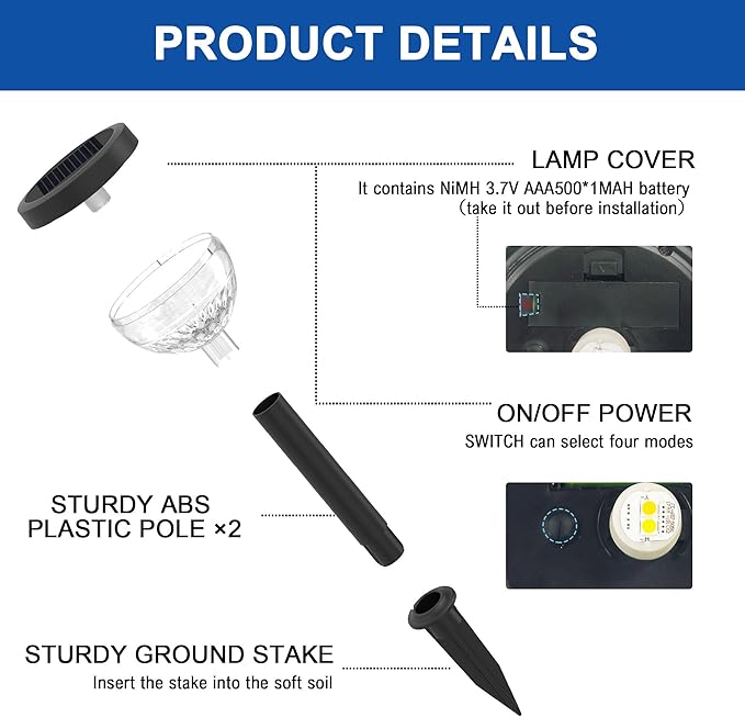 4 Pack Solar Flood Light, Security Lights, Pathway Lights - Image 8