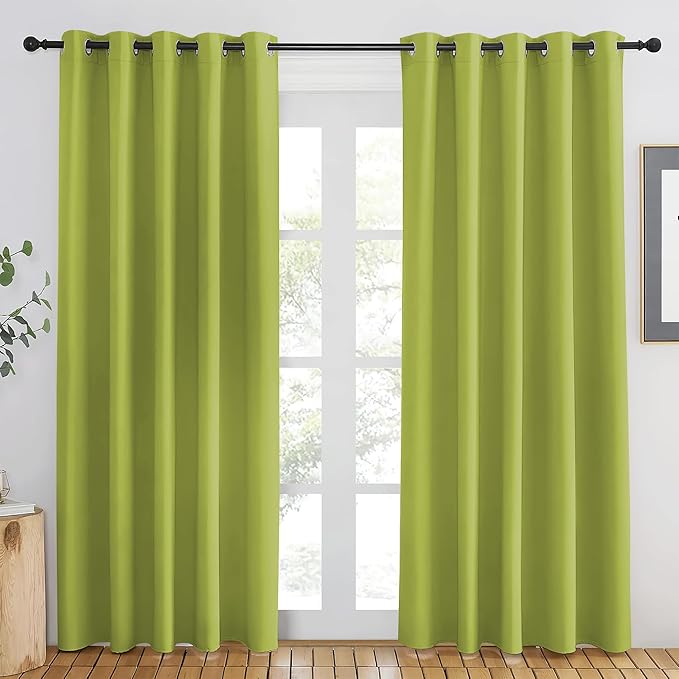 NICETOWN Fresh Green Blackout Curtains 84 inch Length, Grommet Top Room by NICETOWN