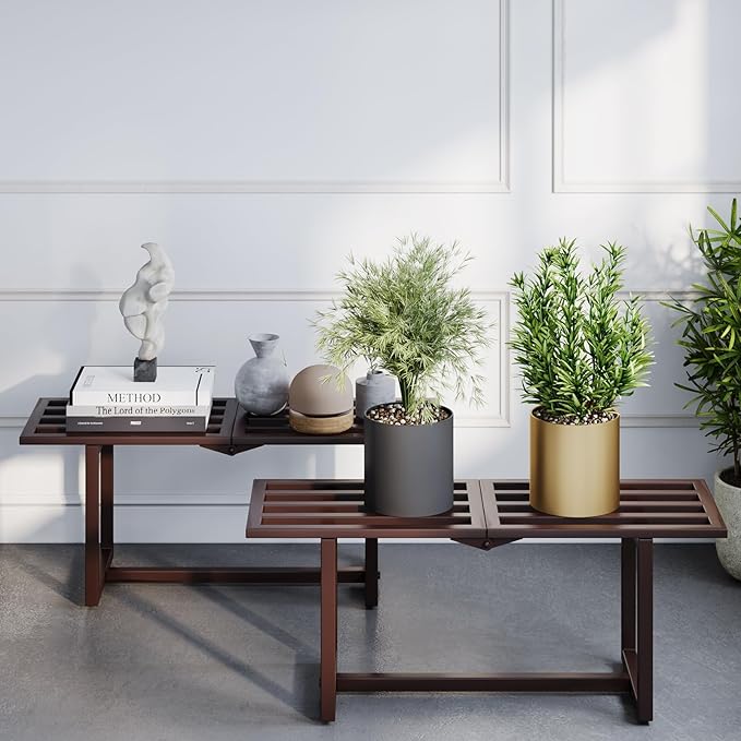 Modern Outdoor Plant Stand for Indoor Corner, Foldable Metal Plant Display by HomecourtyardsInterio