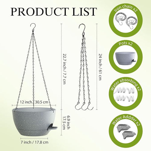 12 Inch Hanging Baskets 2 PC - Image 2